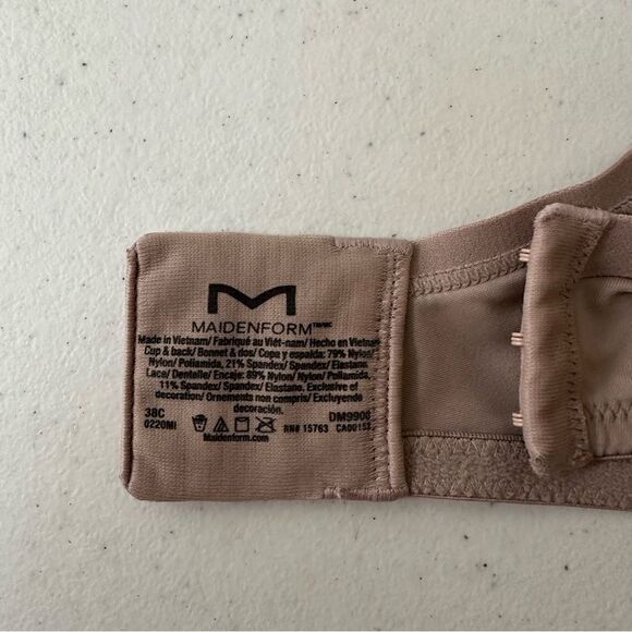 Maidenform Dreamwire Push Up Underwire Bra Beige Size 38C - Picture 11 of 11
